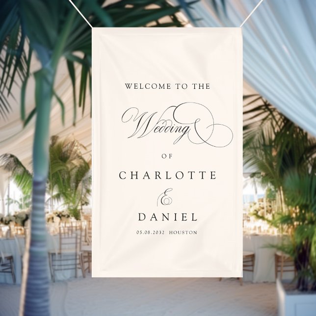 Modern, elegant, handwriting font, beige wedding banner (Modern, elegant, handwriting font, beige wedding banner.)