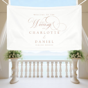 Modern, elegant, handwriting font, white wedding banner