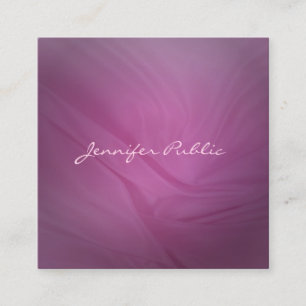 Modern Elegant Handwriting Name Purple Template Square Business Card