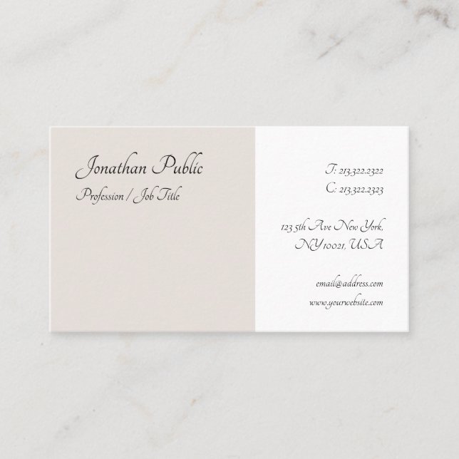 Modern Elegant Handwriting Script Minimalist Business Card (Front)