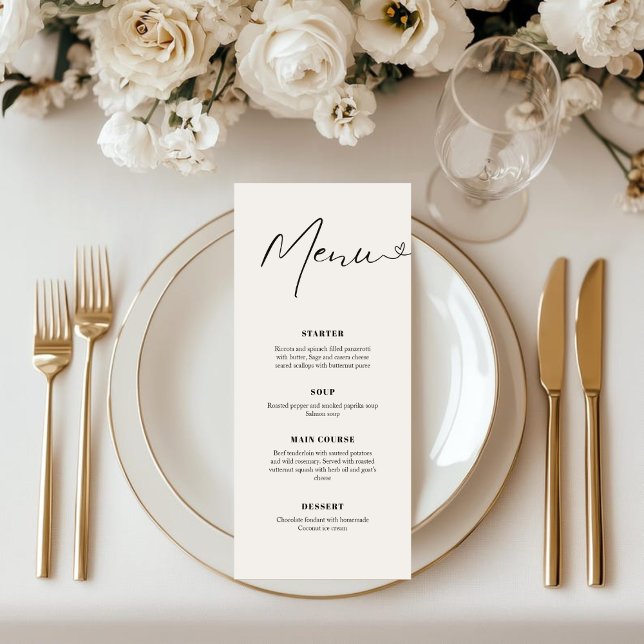 Modern Elegant Handwriting Wedding Dinner  Menu (Creator Uploaded)