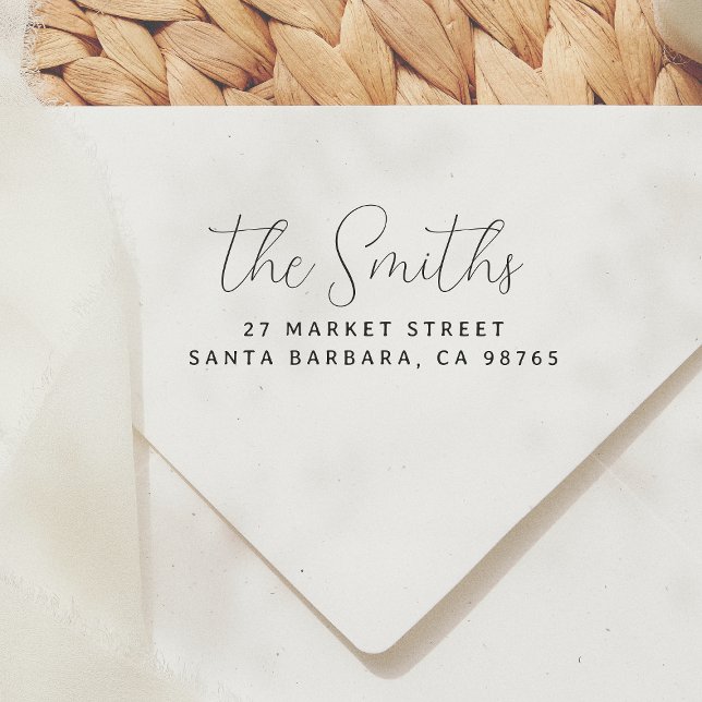 Modern Elegant Handwritten Return Address  Rubber Stamp (Creator Uploaded)