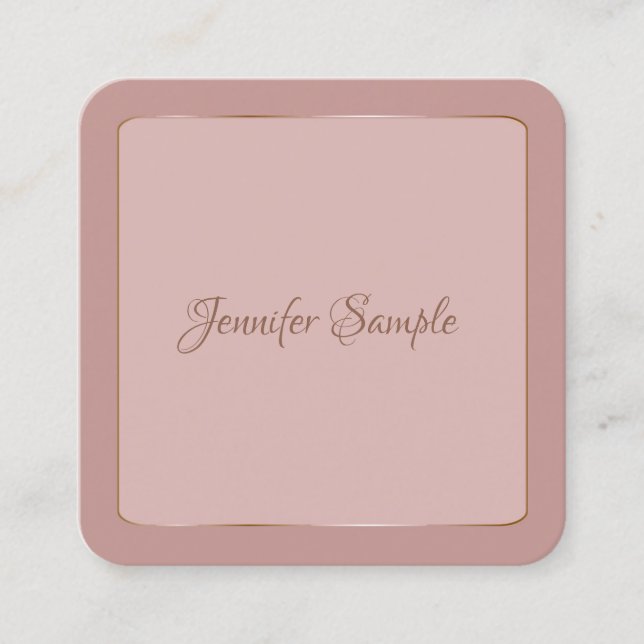 Modern Elegant Handwritten Script Luxury Rounded Square Business Card (Front)