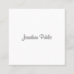 Modern Elegant Handwritten Script Name Template Square Business Card