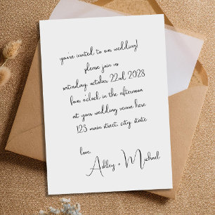 Modern Elegant Handwritten Script Wedding Invitation