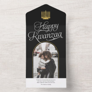 modern elegant Happy Kwanzaa Family photo cards