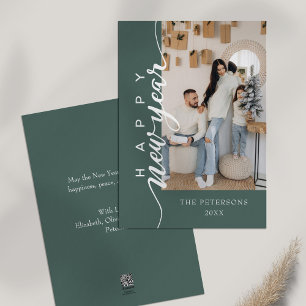 Modern Elegant Happy New Year Greeting Holiday Card