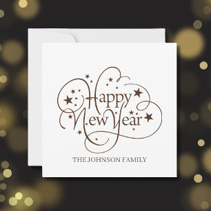Modern Elegant Happy New Year Script Invitation