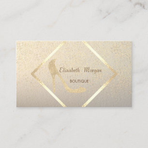 Modern Elegant High Heel,Gold Frame,Confetti Business Card