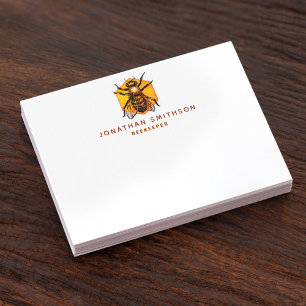Modern & Elegant Honey Bee Personalised Beekeeper Card