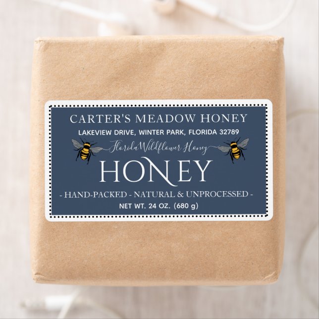 Modern Elegant Honey Custom Shipping Labels (Insitu)