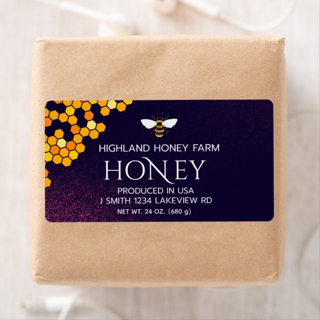 Modern Elegant Honey shipping labels (Insitu)