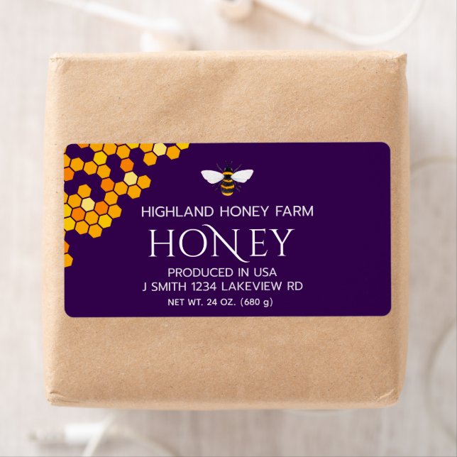 Modern Elegant Honey shipping labels (Insitu)