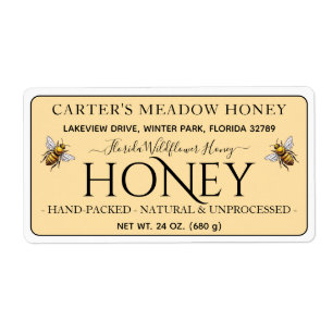 Modern Elegant Honey Shipping Labels - Editable
