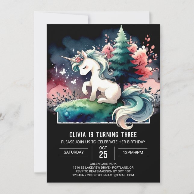 Modern Elegant Horse Birthday Invitation (Front)