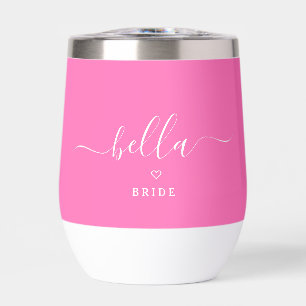 Modern Elegant Hot Pink Bride Custom Name
