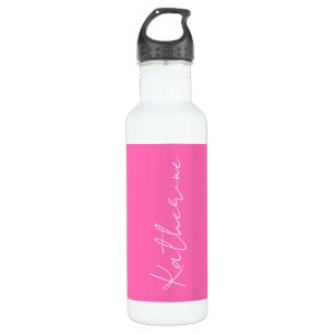 Modern Elegant Hot Pink Custom Name 710 Ml Water Bottle