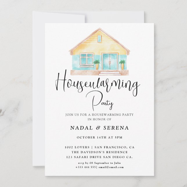 Modern Elegant Housewarming Party Invitation (Front)