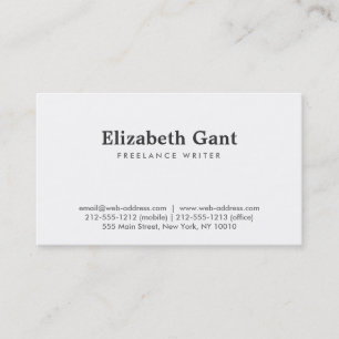 MODERN & ELEGANT in WHITE No. 2 Business Card