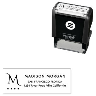 Modern Elegant Initial Simple Black Self-inking Stamp