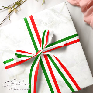 Modern Elegant Italian Flag Ribbon Satin Ribbon