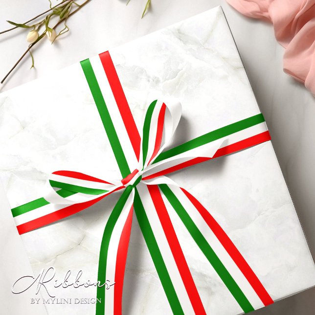 Modern Elegant Italian Flag Ribbon Satin Ribbon (Creator Uploaded)