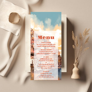 Modern Elegant Italy Destination Wedding Menu