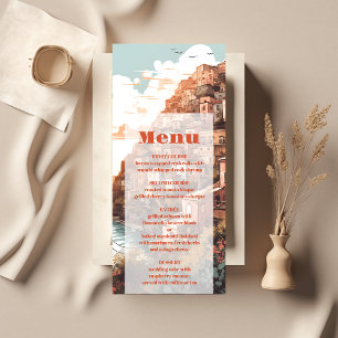 Modern Elegant Italy Destination Wedding Menu