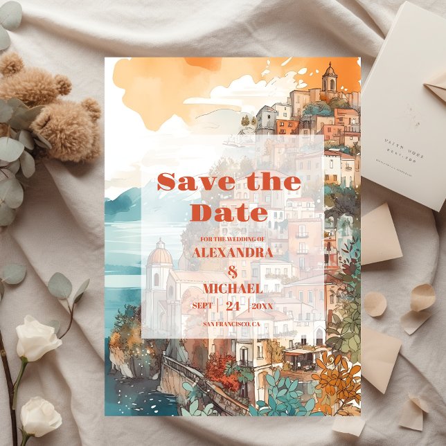 Modern Elegant Italy Destination Wedding Save The Date (Creator Uploaded)