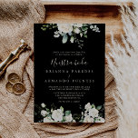 Modern Elegant Ivory Floral Nuestra Boda Wedding Invitation<br><div class="desc">This modern elegant ivory floral nuestra boda wedding invitation is perfect for a rustic wedding. The design features ivory white watercolor rose flowers with green eucalyptus leaves neatly arranged in eye-catching bouquets.</div>