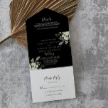 Modern Elegant Ivory Floral Wedding     All In One Invitation<br><div class="desc">This modern elegant ivory floral wedding all in one invitation is perfect for a rustic wedding. The design features ivory white watercolor rose flowers with green eucalyptus leaves neatly arranged in eye-catching bouquets.

Save paper by including more details within the invitation instead of on a separate enclosure card.</div>