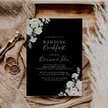 Modern Elegant Ivory Floral Wedding Breakfast Invitation<br><div class="desc">This modern elegant ivory floral wedding breakfast invitation is perfect for a modern event. The design features ivory white watercolor rose flowers with green eucalyptus leaves neatly arranged in eye-catching bouquets.</div>