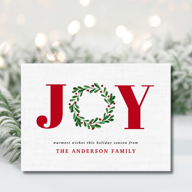 Modern Elegant JOY Holiday Card (Creator Uploaded)