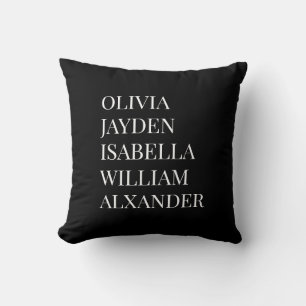 Modern Elegant Kids Names Personalised Family Cush Cushion