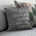 Modern Elegant Kids Names Personalised Family Cushion<br><div class="desc">Modern Elegant Kids Names Personalised Family Throw Pillow.</div>