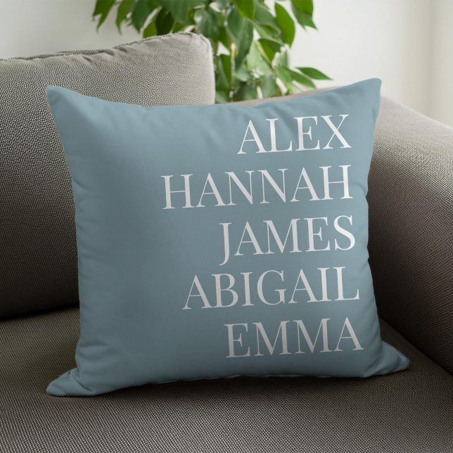 Modern Elegant Kids Names Personalised Family Cushion (Creator Uploaded)