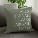 Modern Elegant Kids Names Personalised Family Cushion<br><div class="desc">Modern Elegant Kids Names Personalised Family Throw Pillow.</div>