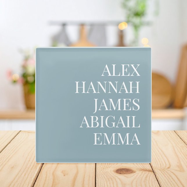 Modern Elegant Kids Names Personalised Family Glass Coaster (Creator Uploaded)