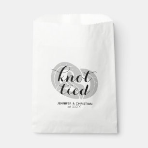 Modern Elegant Knot Tied Pretzel Wedding Treat Favour Bags