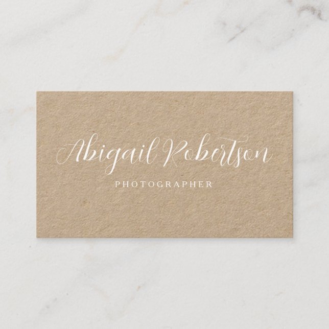 Modern Elegant Kraft Business Card (Front)