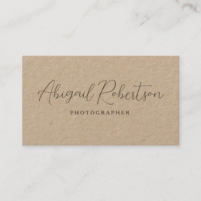 Modern Elegant Kraft Business Card (Front)