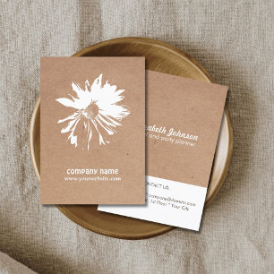 Modern Elegant Kraft Paper Floral Event Planner Business Card