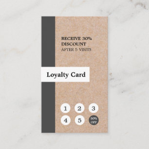 Modern Elegant Kraft Stripe Vertical Loyalty Card