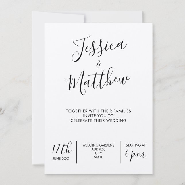 Modern Elegant Kraft Wedding Invitation (Front)