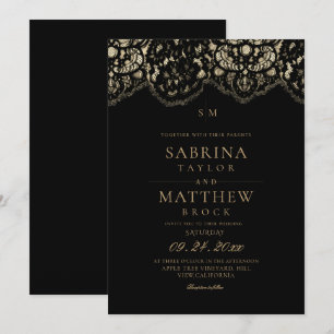 Modern & Elegant Lace Wedding  Invitation
