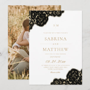 Modern & Elegant Lace Wedding Invitation