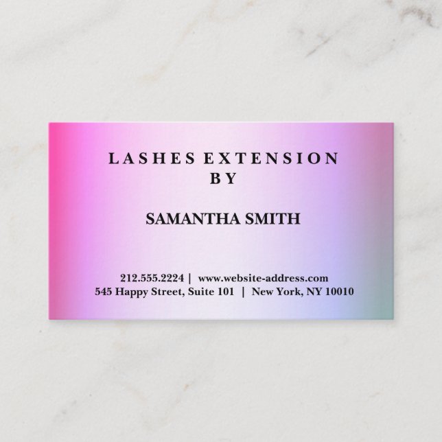 Modern Elegant Lashes Extension Professional Business Card (Front)