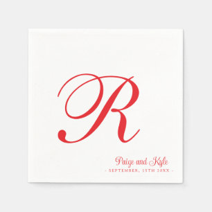 Modern Elegant Last Name Initial Wedding Napkin