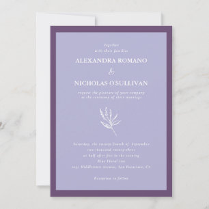 Modern Elegant Lavender Chic Wedding Invitation