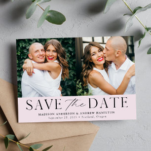 Modern Elegant Lavender Purple 2 Photo Save The Date